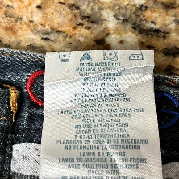 COOGI Wide-Leg Denim Jeans Boys 5 Blue 5-Pocket Mid Rise Embroidered Retro Vtg - Picture 8 of 10